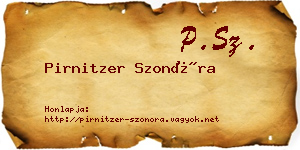 Pirnitzer Szonóra névjegykártya